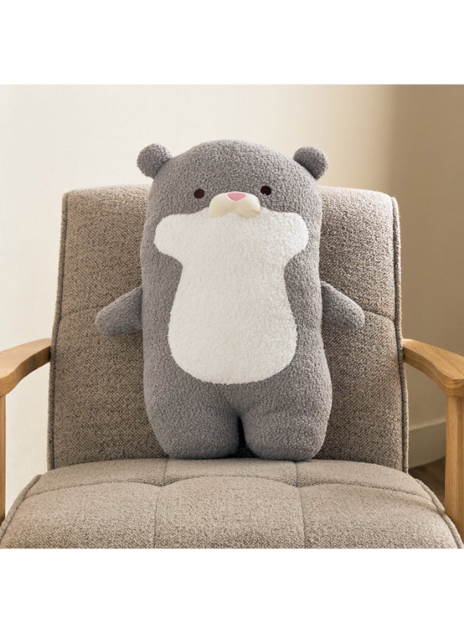 Home Box Otter Shaped Cushion - Gray and White for Kids - Image 1